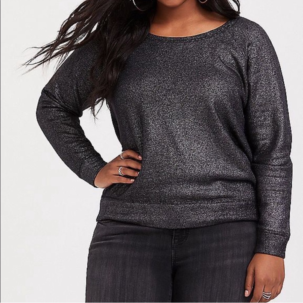 Torrid Black Metallic Sweatshirt